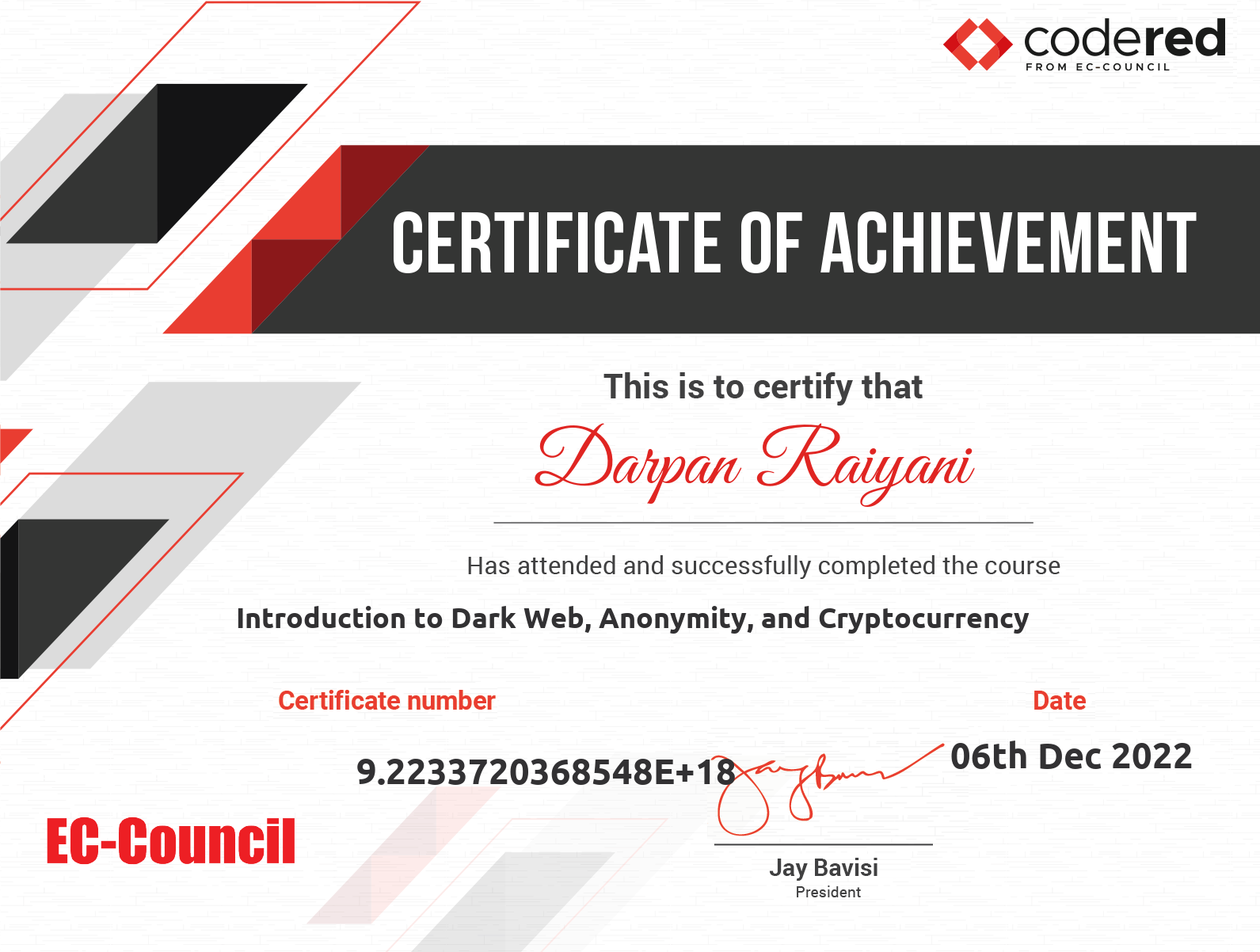 Certificate